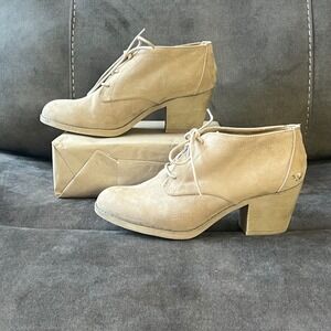 Rocket Dog Lace Up Ankle‎ Booties Neutral Beige Suede Look Size 10